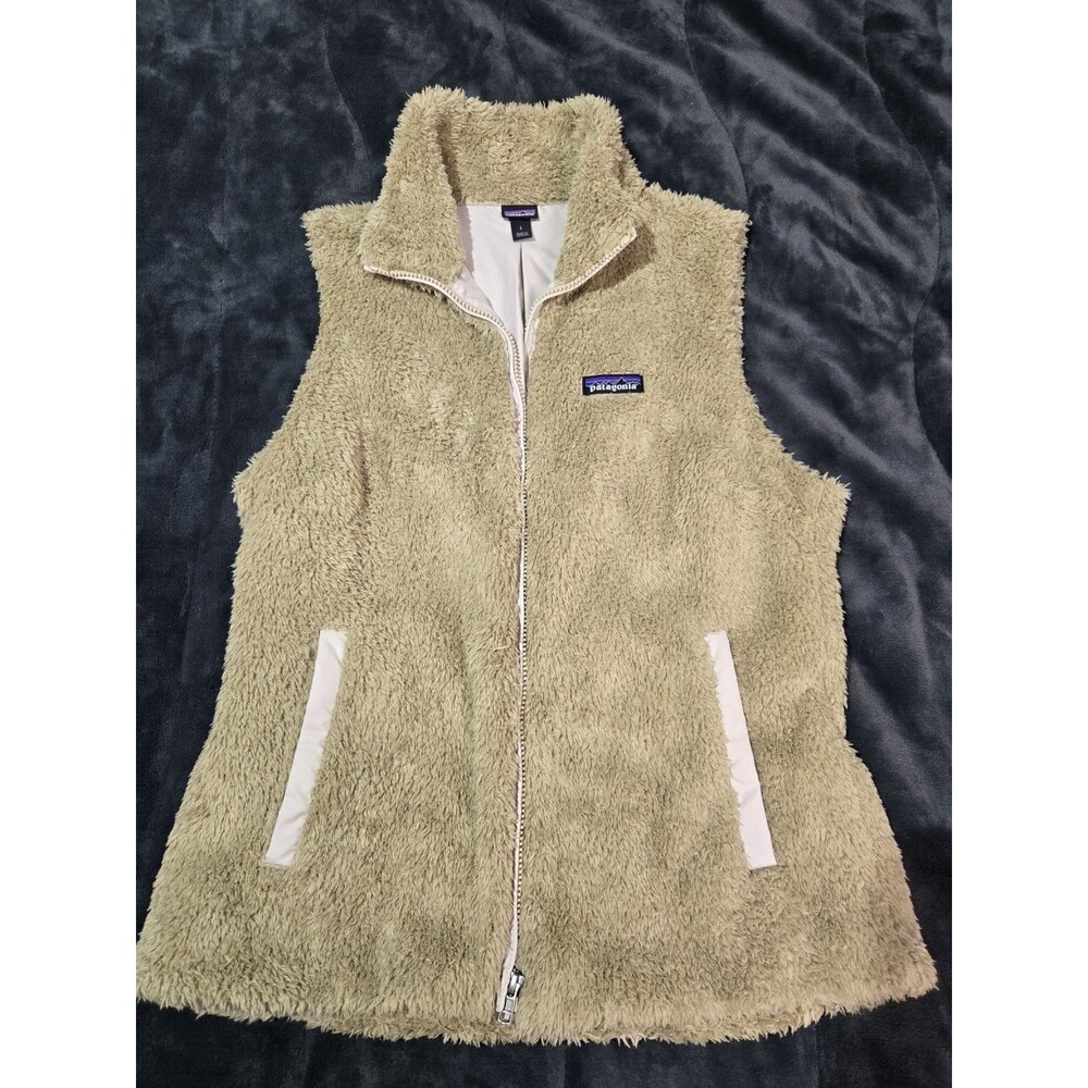 Patagonia Womens Size Large Los Gatos Vest Full Zip Fleece Jacket Beige 25216